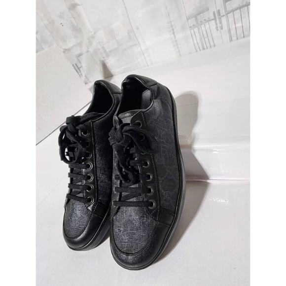 Authentic Gucci Ace Brooklyn Graphite GG Supreme Low Top Sneakers Black/Grey - Picture 4 of 12